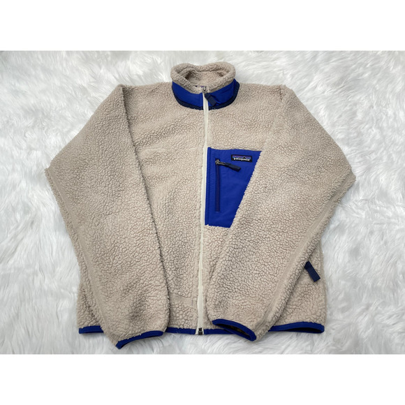 Patagonia Classic Retro X Fleece Jacket Natural Harvest Moon Blue Sz XS